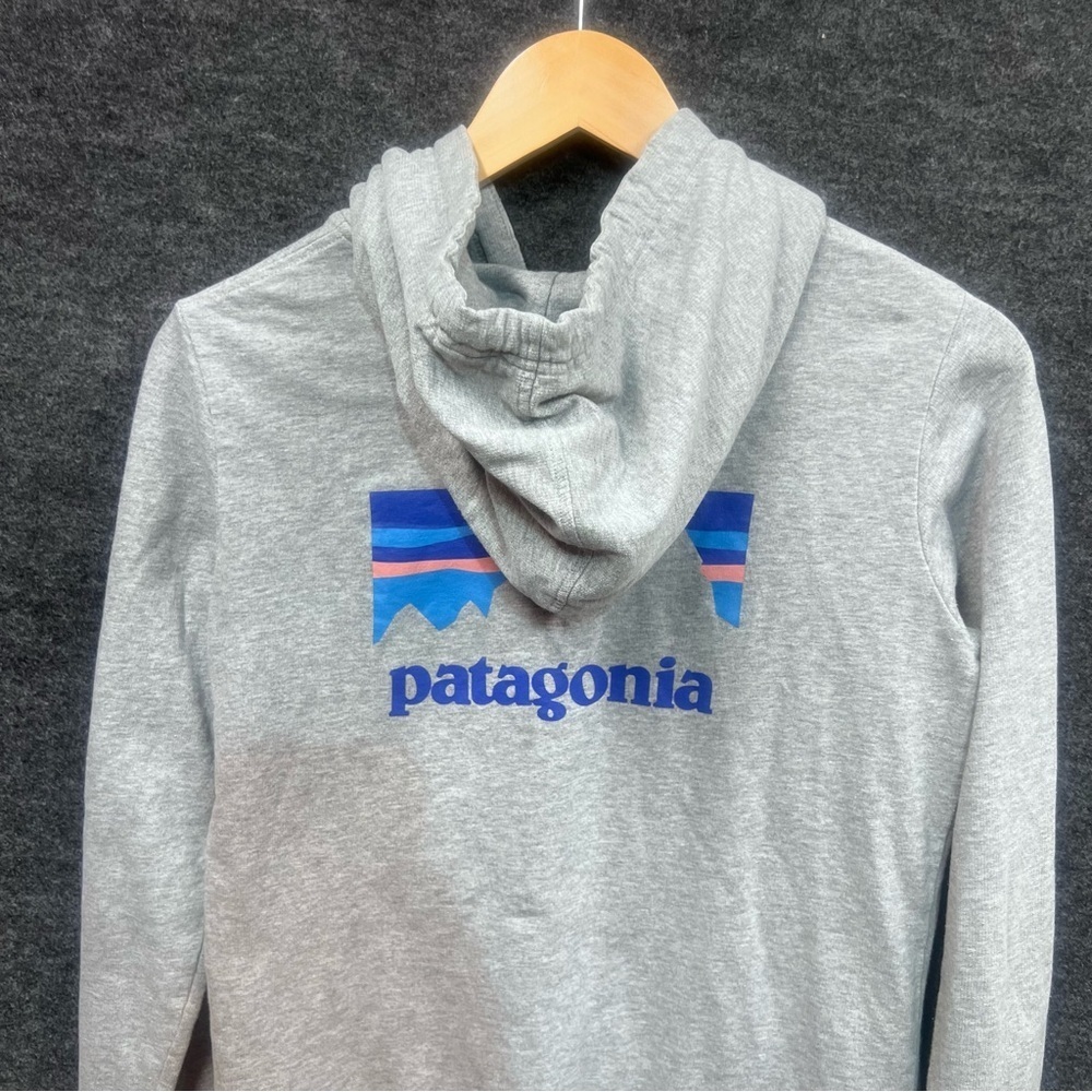 Patagonia Women's Organic Cotton Hooded Jacket Light Grey Size S Full Zip - Picture 13 of 14
